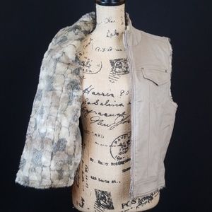 Ann Trinity vegan faux fur reversible vest tank X2